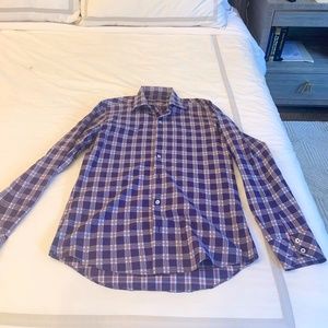 Zachary Prell Mens Dress , Purple plaid, Size small